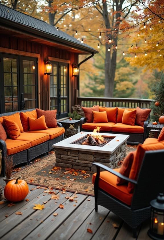 cozy fall backyard decor