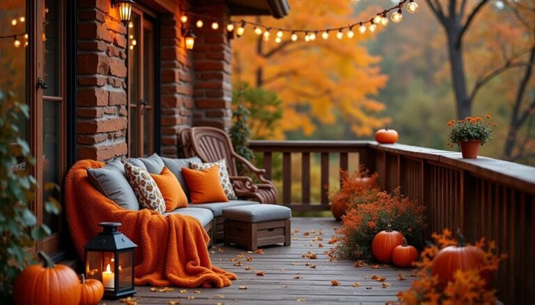 cozy fall balcony makeover