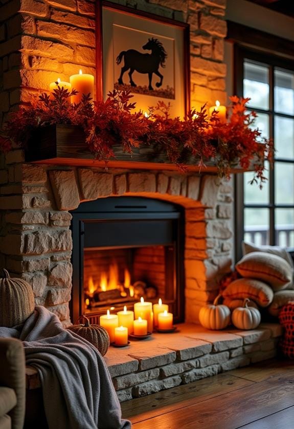 cozy fall chimney decor ideas