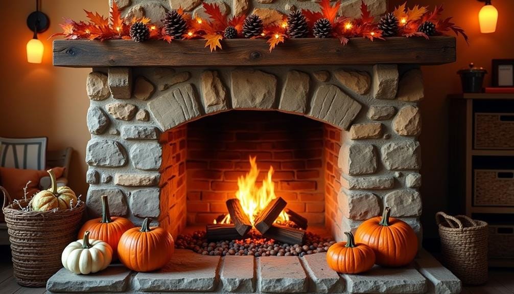 cozy fall chimney decor ideas