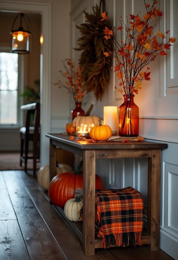 cozy fall console table ideas