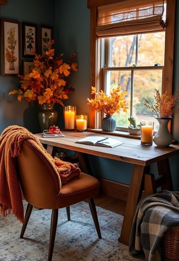 cozy fall office decor ideas