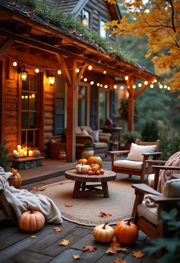 cozy fall patio decor