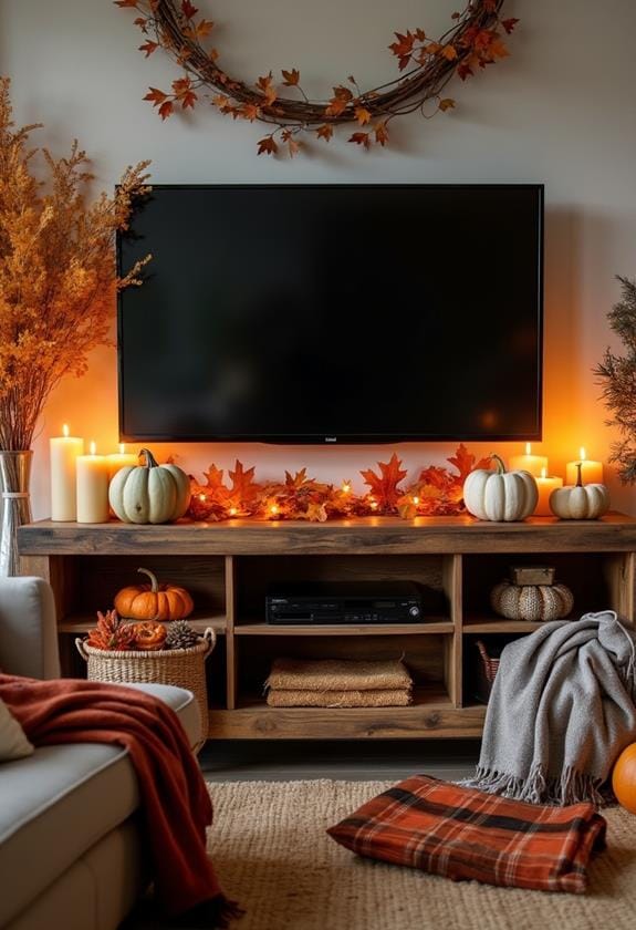 cozy fall tv decor ideas
