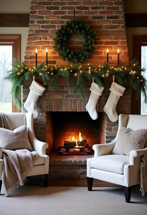 cozy holiday hearth decorations