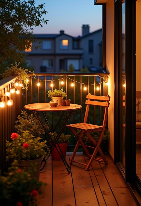 cozy string lights ambiance