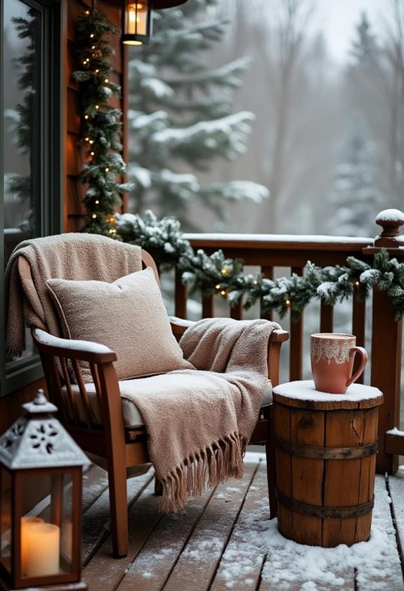 cozy winter deck decor