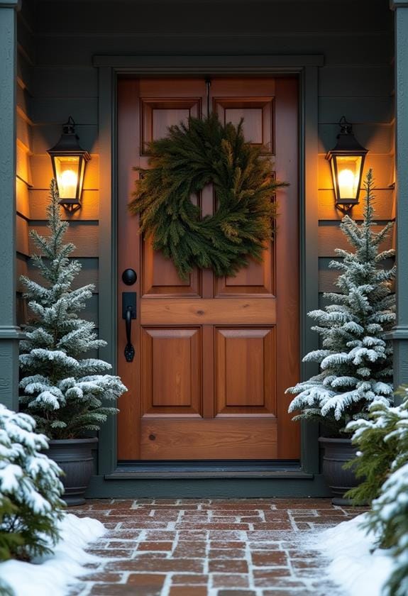 cozy winter entrance decor