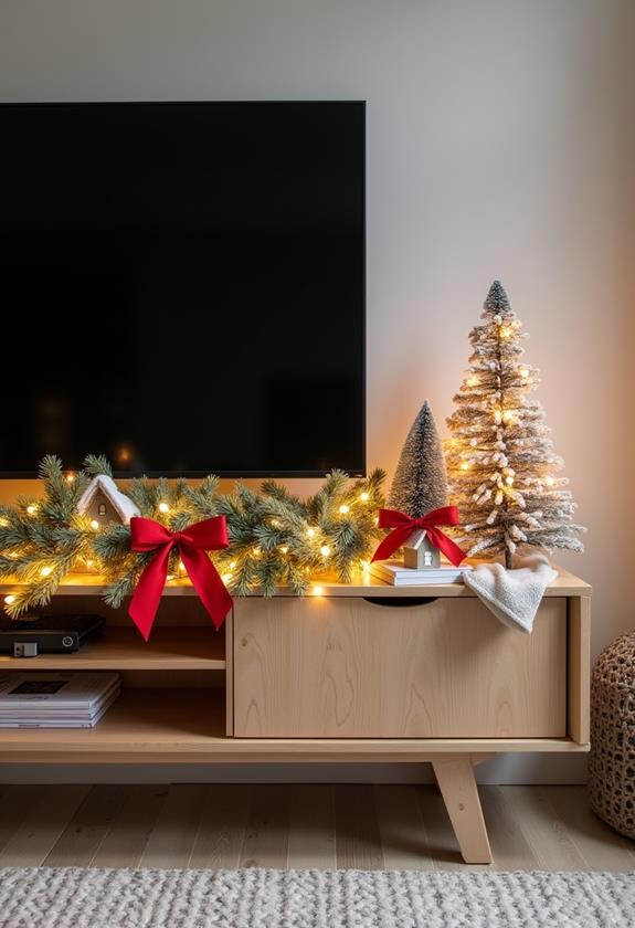 cozy winter tv display