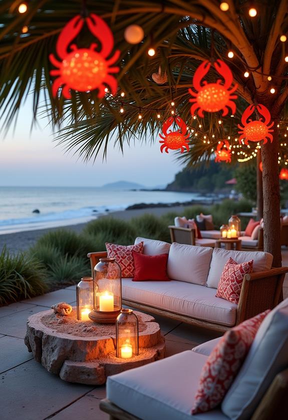 crab inspired festive decorations