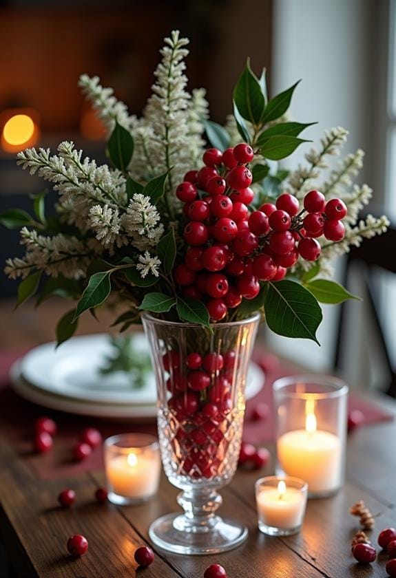 cranberry holly festive bouquets