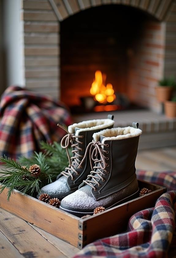 creative rustic boot trays