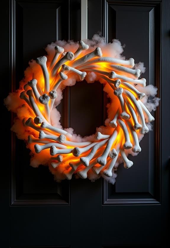 creepy skeleton decoration wreath