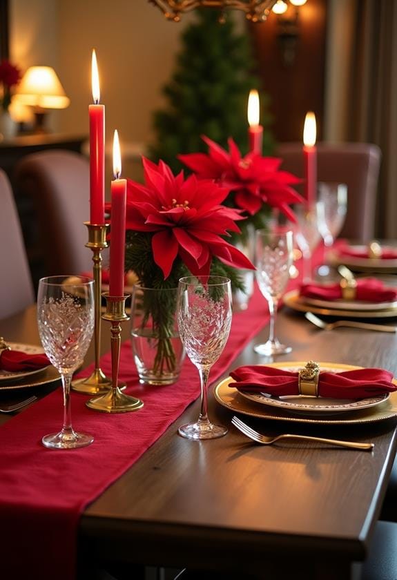 crimson table runner design