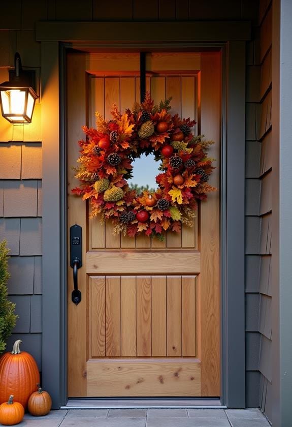 decorative autumn door wreath