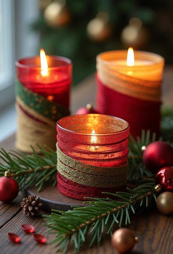 decorative candle holders wrapped