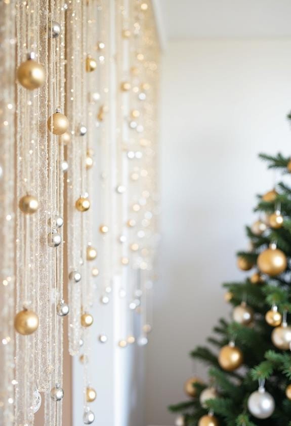 decorative drapery with ornaments