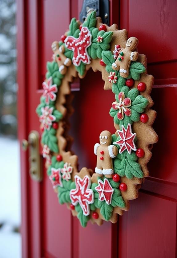 decorative gingerbread door wreath