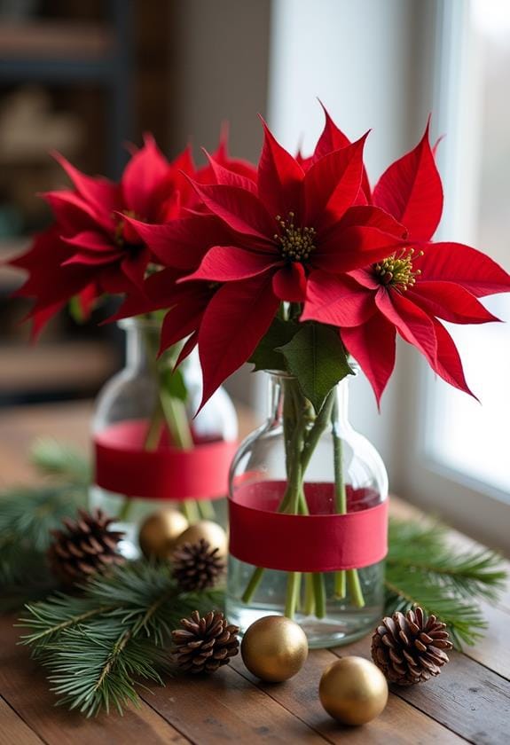 decorative holiday flower arrangements