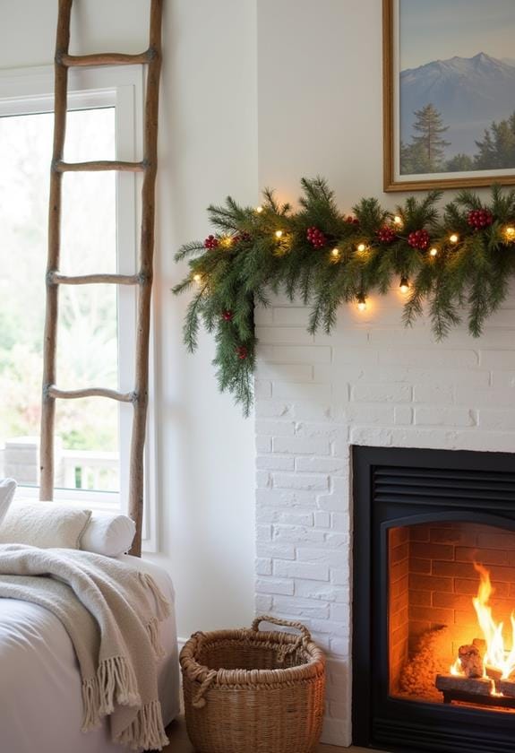 decorative ladder with garland