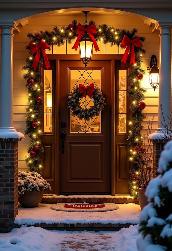 decorative lighted doorway frame