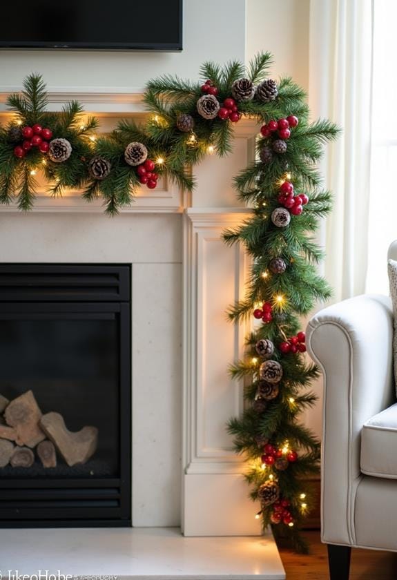 decorative pine cone garlands