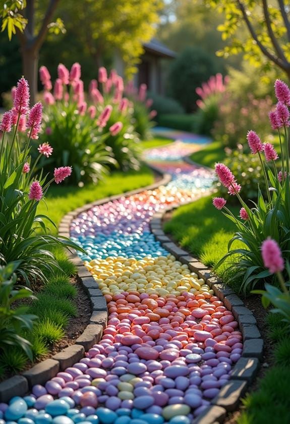 decorative stone trail indicators