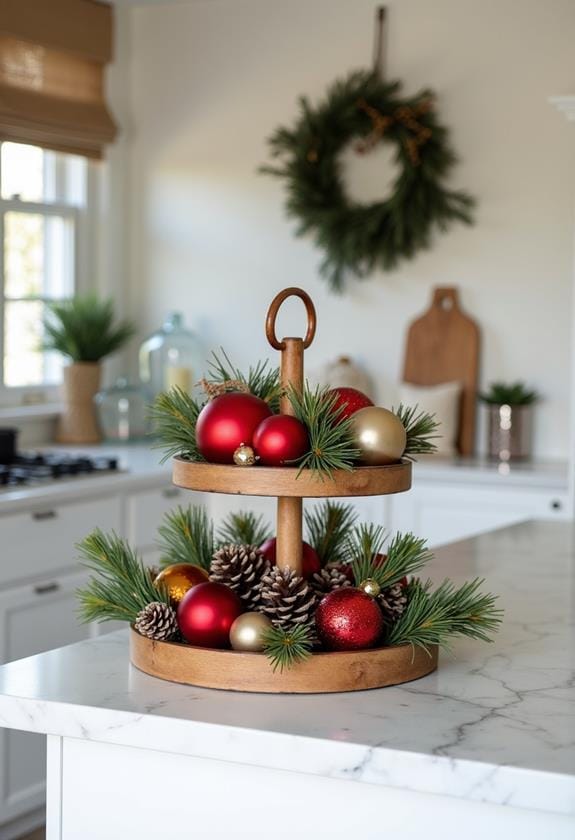 decorative tiered tray display