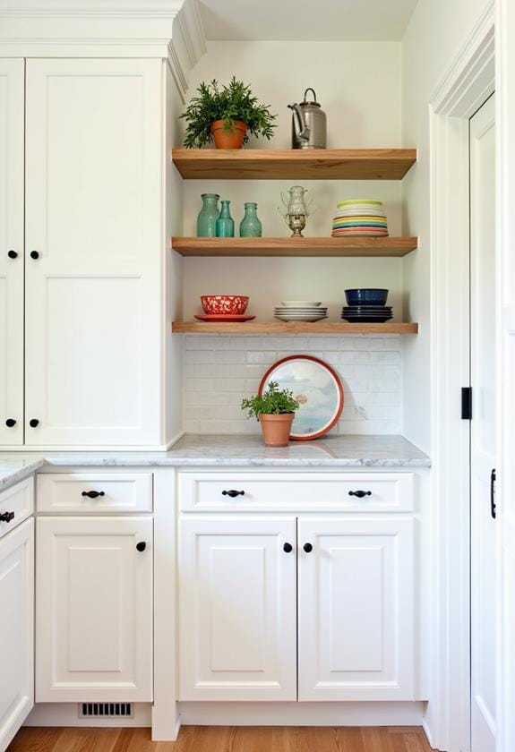 design open shelving areas