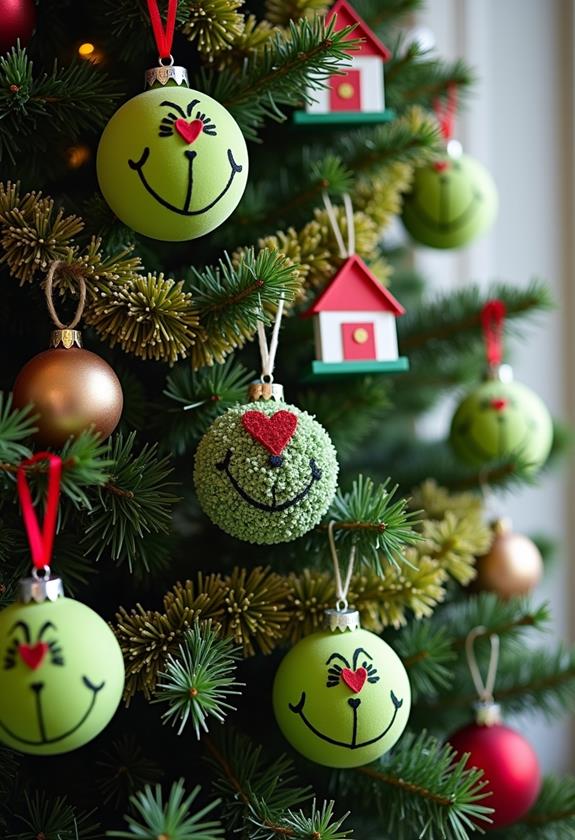 diy grinch christmas ornaments