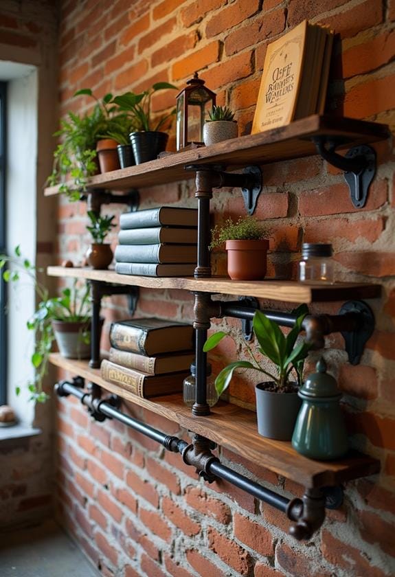 diy industrial pipe shelves