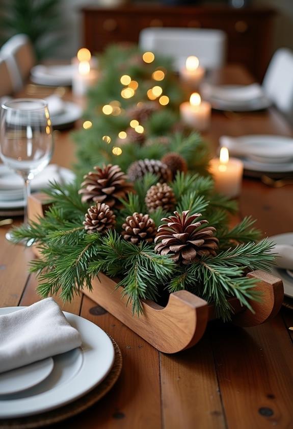 diy tabletop sled centerpiece