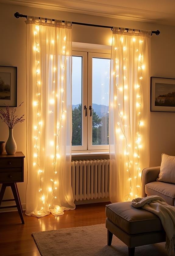 dramatic illuminated fabric drapery