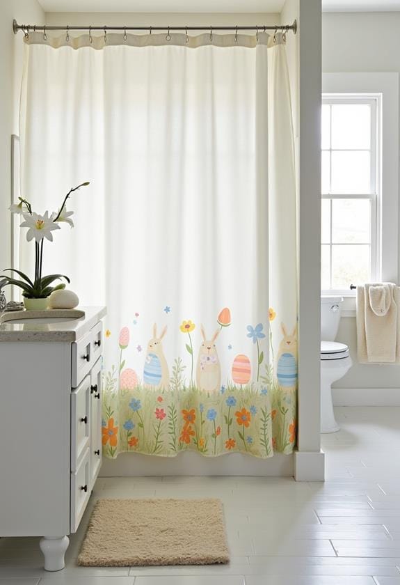 easter themed decorative shower curtains