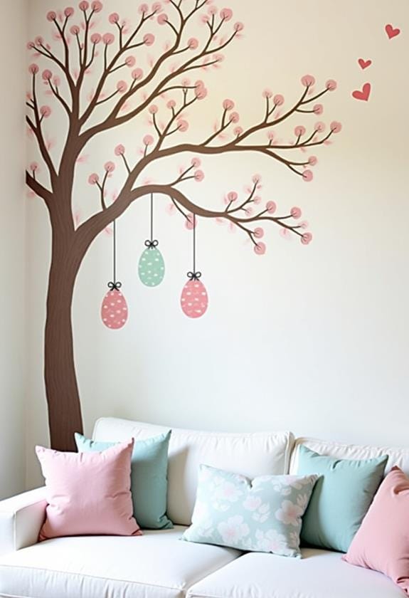 easter themed wall decoration mural