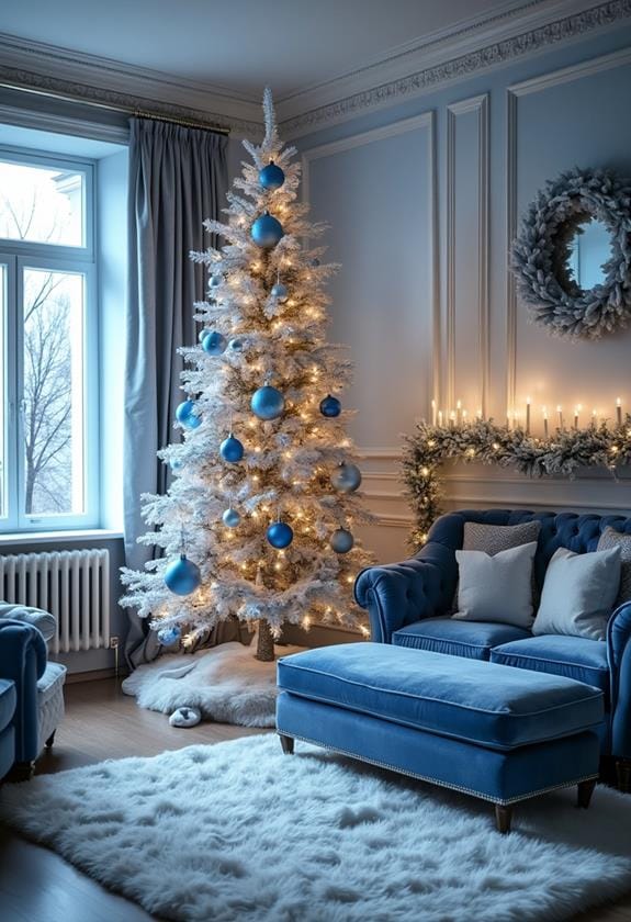elegant blue white decor