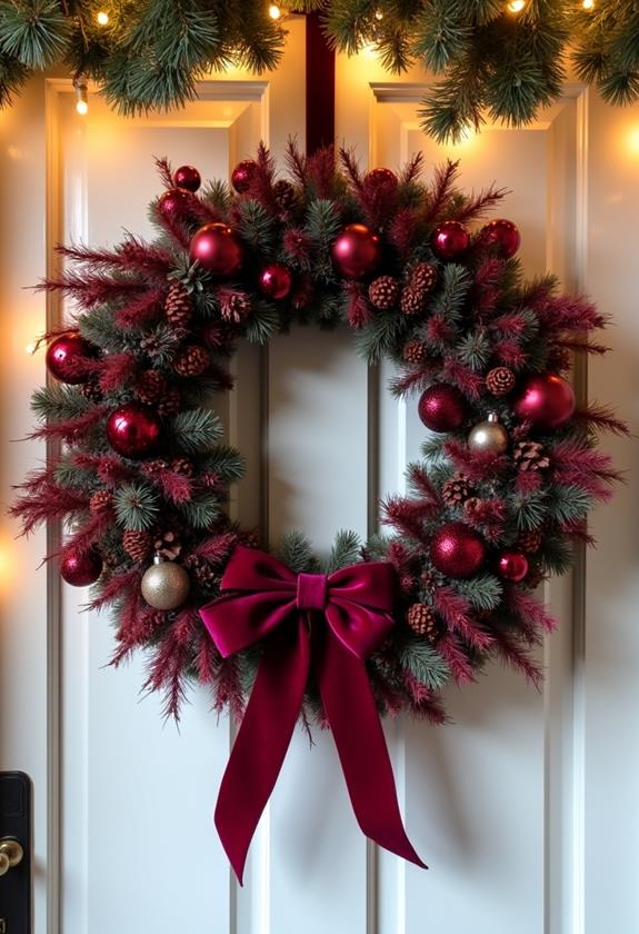 elegant burgundy wreath arrangements