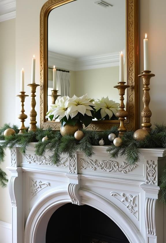 elegant gilded fireplace decor