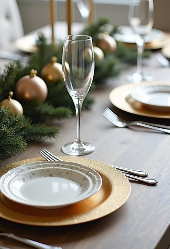 elegant metallic dining set