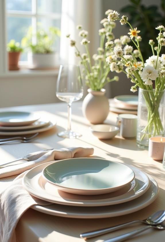 elegant pastel table decor