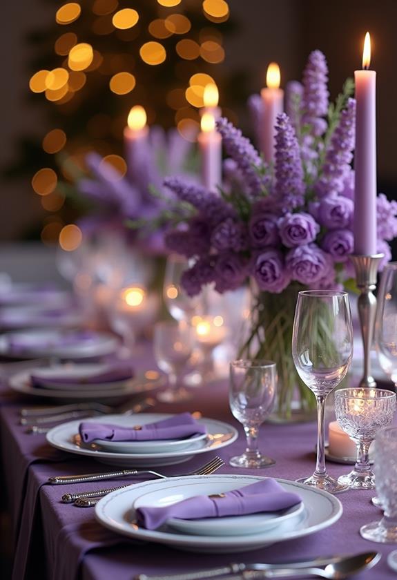 elegant purple table settings
