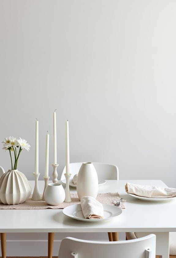 elegant single color table decor