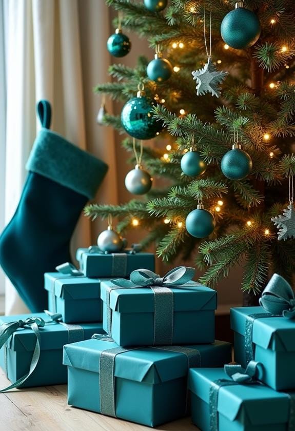 elegant teal gift presentation