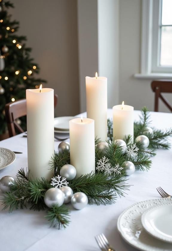 elegant white candle decor