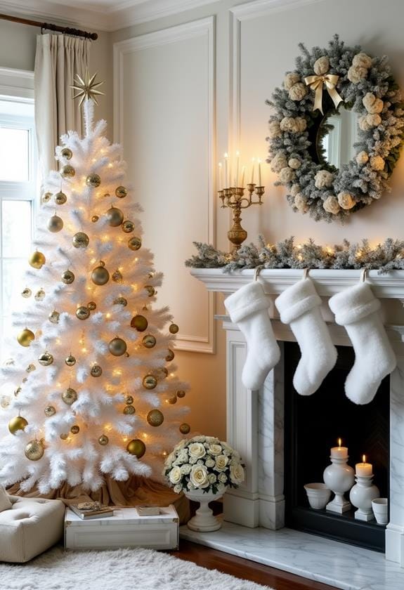 elegant white gold christmas decor