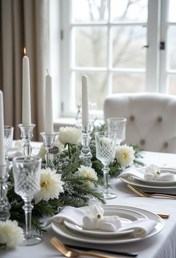 elegant winter table setting