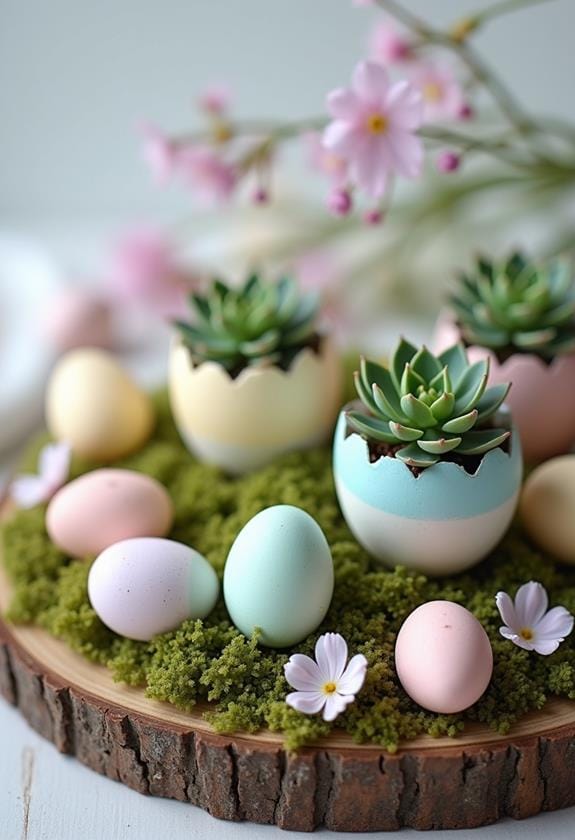 enchanting succulent eggshell garden