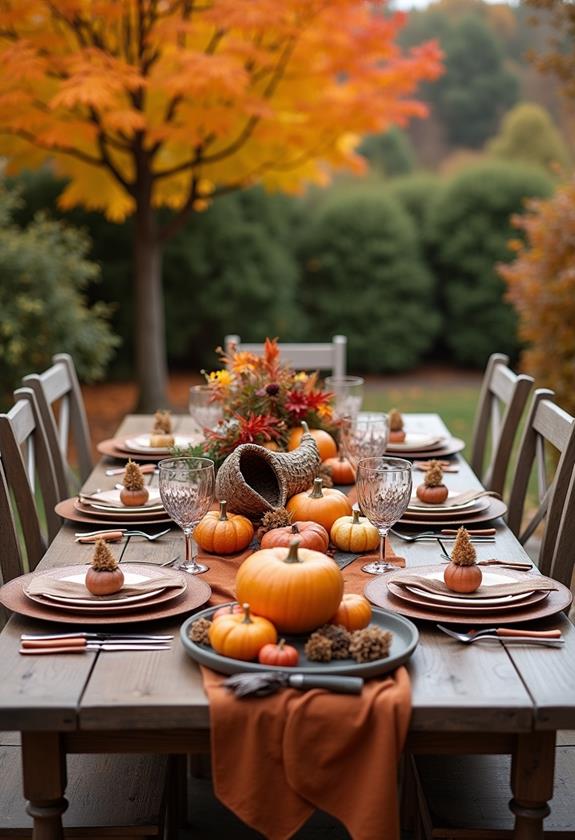 fall themed al fresco dining