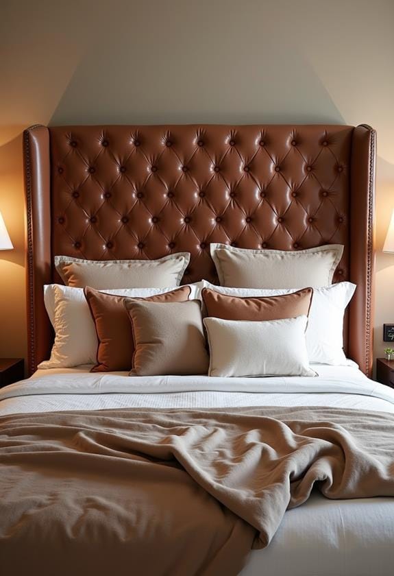 faux leather upholstered panels