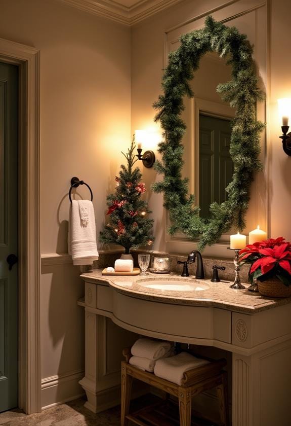 festive bathroom christmas decor